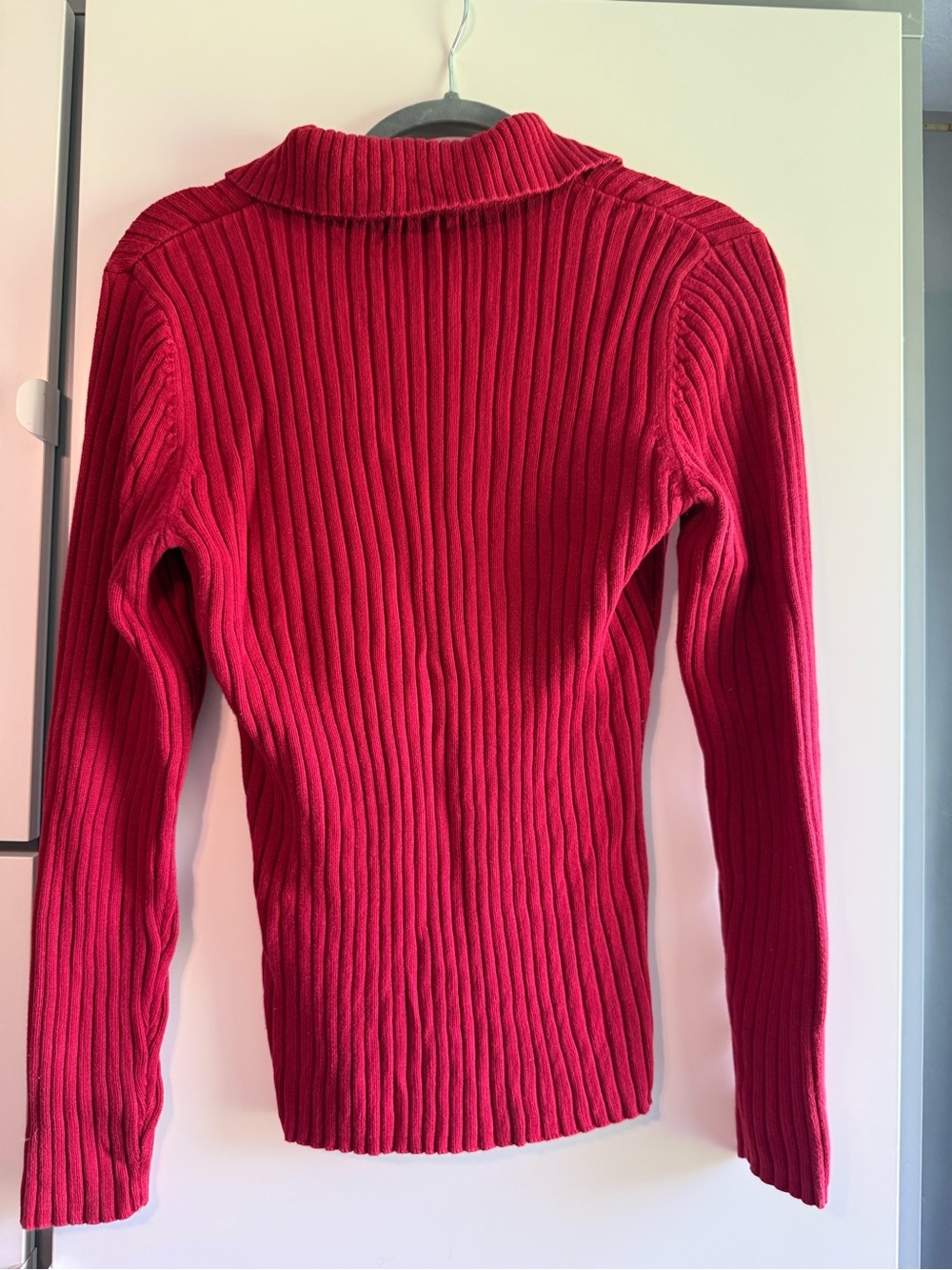 Tommy Hilfiger Women’s Red Ribbed Collared Sweater - Picture 4 of 4